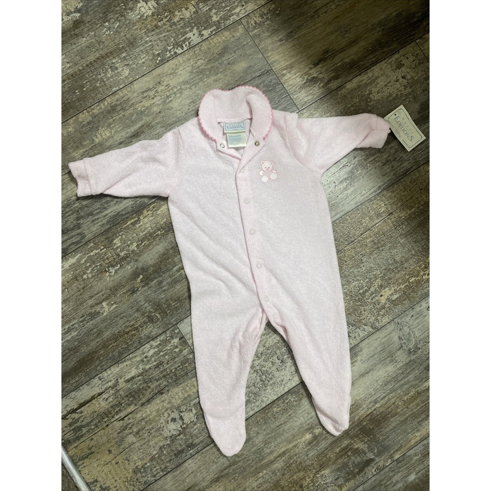 Vintage Basic Editions Baby Girl‎ Pajamas Sleeper Button Up Size 3/6 Months New